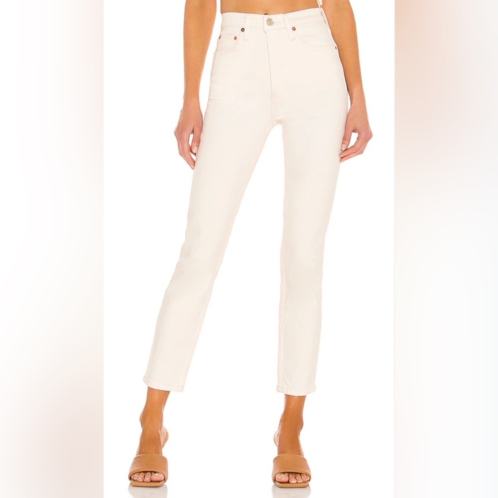 New Re/Done Orginals 90s High Rise Ankle Crop in Vintage White Size 29